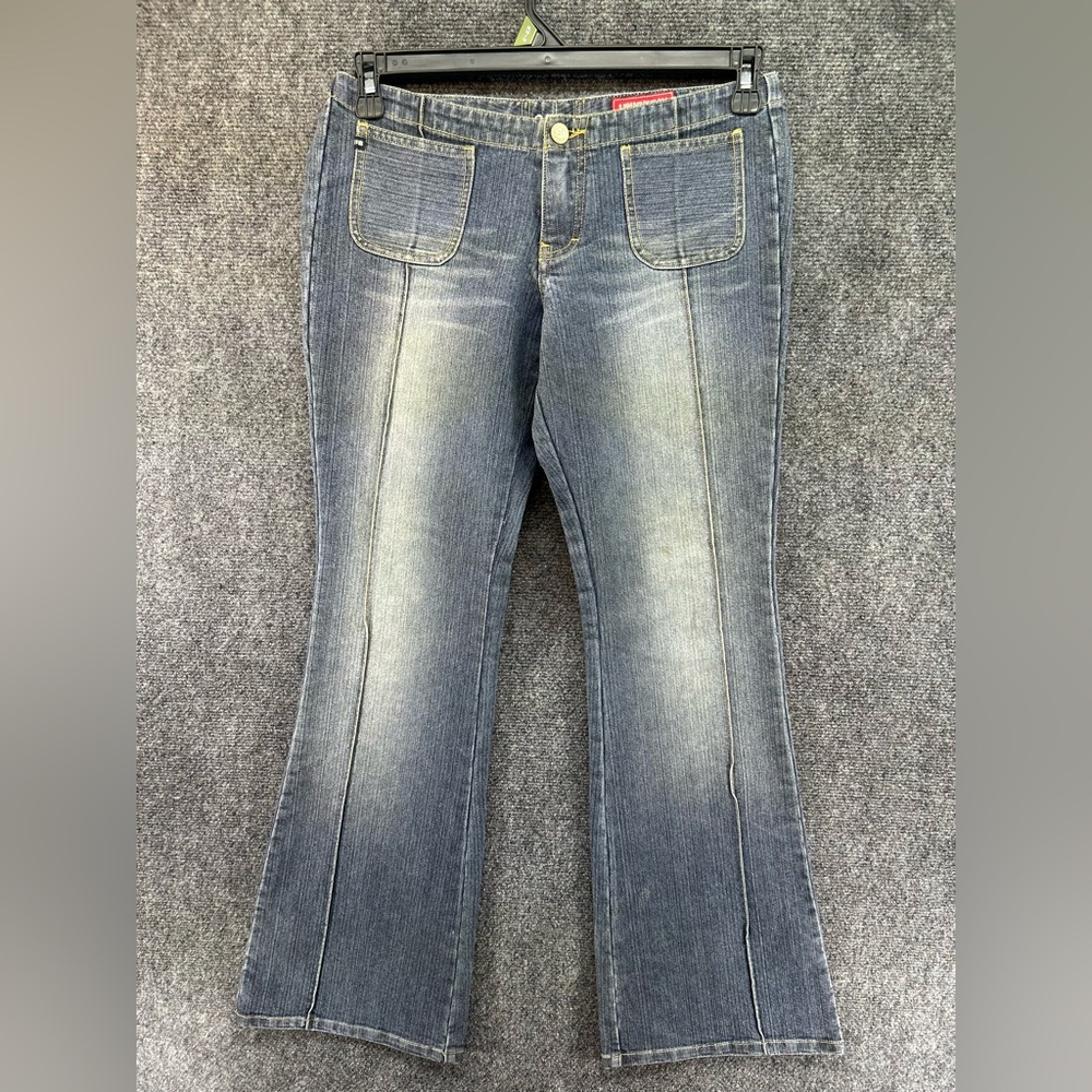 Vtg UnionBay Low Rise Jeans 29x30 Bootcut Festival Bareback Lace Up Y2K Grunge